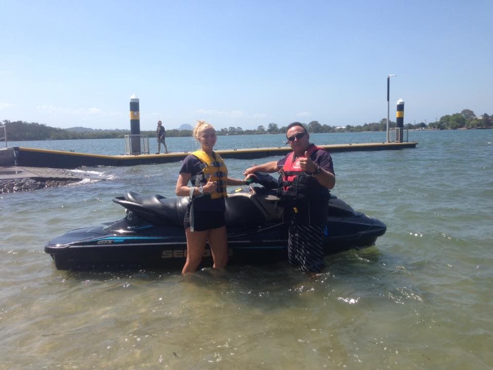 A Sea-Doo jet ski on the Maroochy River at Maroochydore